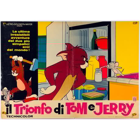 イタリア版★ビンテージ！「トムとジェリー」「Tom and Jerry」ポスター イタリア版☆ビンテージ！「トムとジェリー」「Tom and Jerry