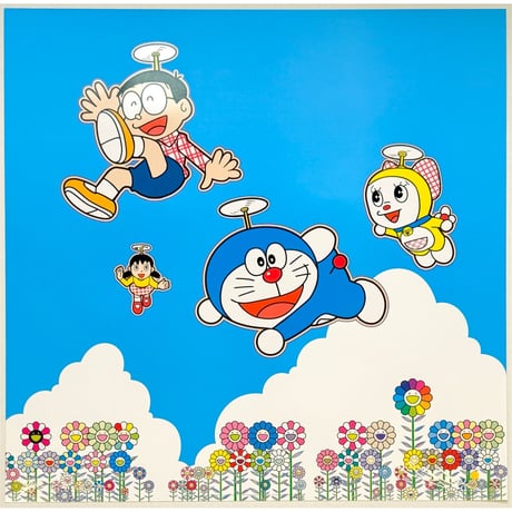 ドラえもん 村上隆 藤子・F・不二雄先生とドラえもんがお花畑に
