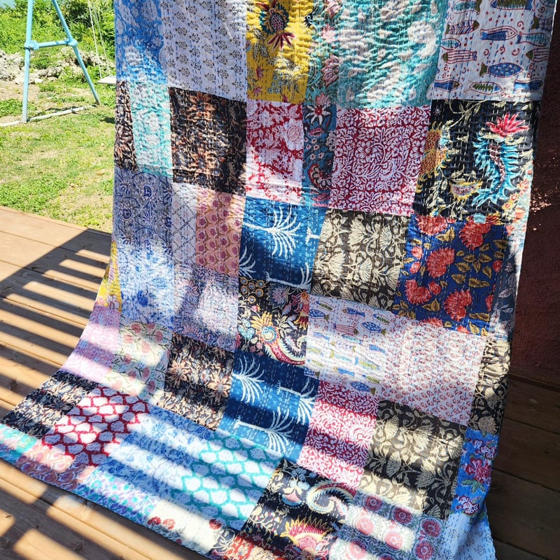 ブロックプリントパッチワークキルト | Ethnic Life mui