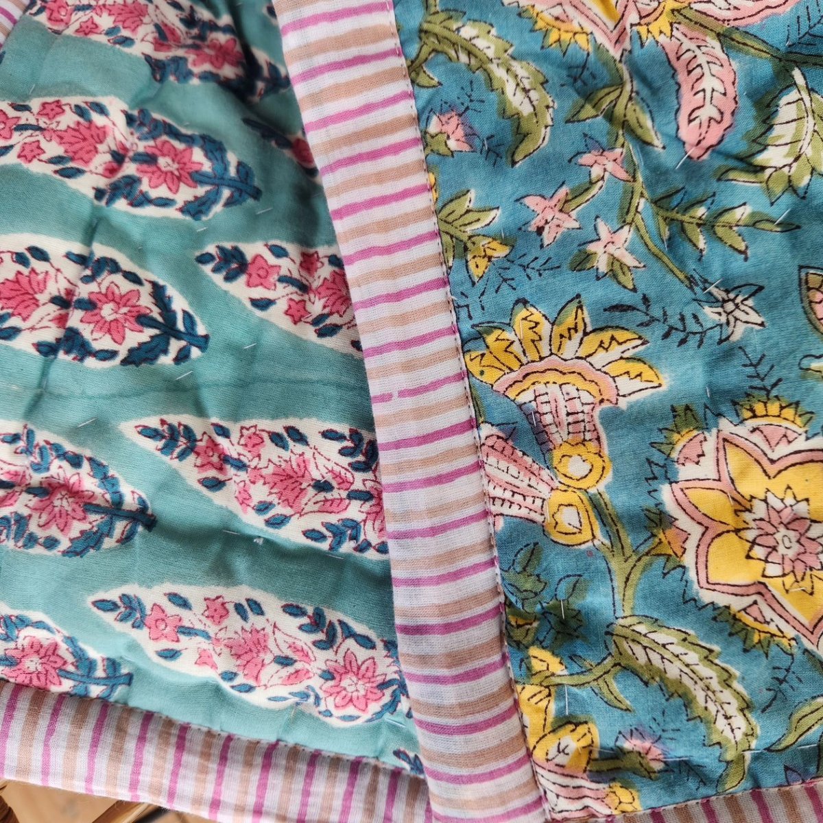Msizeブロックプリントキルト ブロックプリントふかふかキルト | Ethnic Life mui