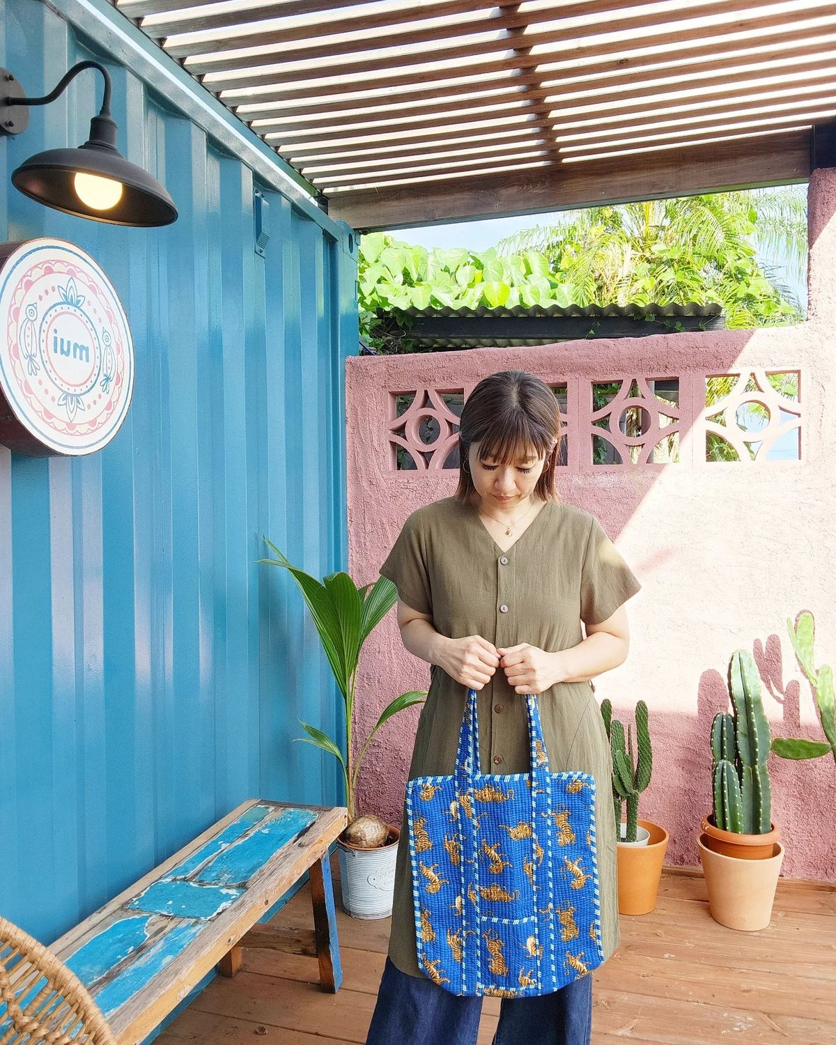 muiオリジナル】ブロックプリントキルトトートバッグ | Ethnic