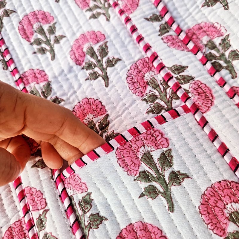 muiオリジナル】ブロックプリントキルトトートバッグ | Ethnic