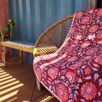 薄く汚れあり)Msize ブロックプリントキルト ブロックプリントキルト