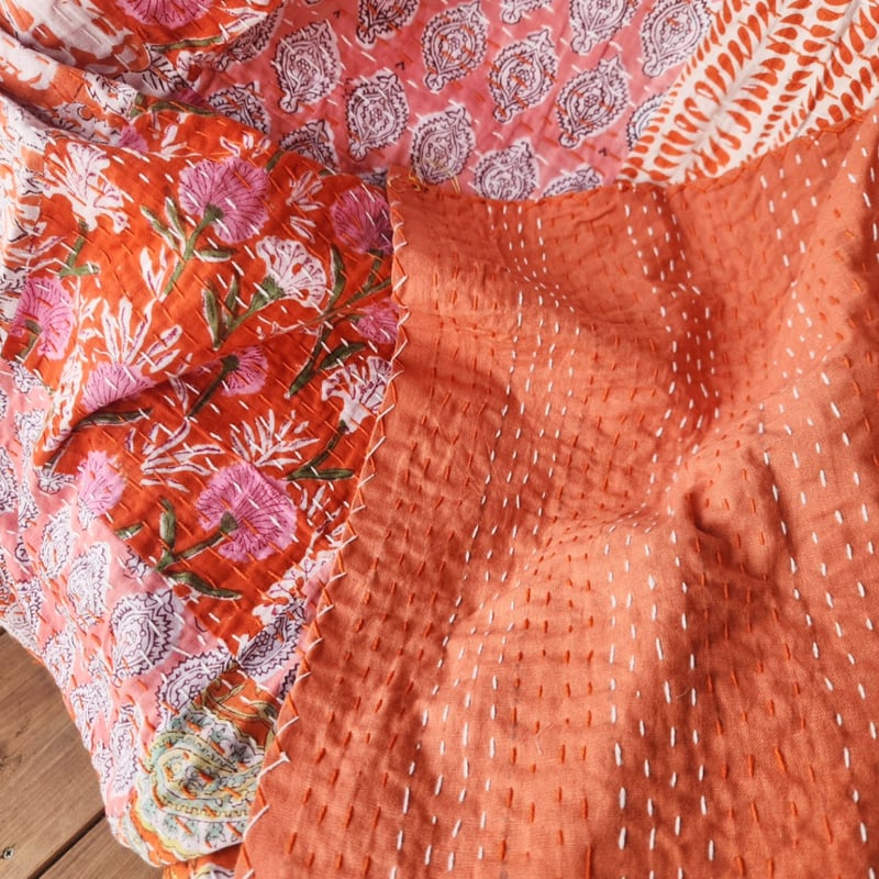 ブロックプリントパッチワークキルト | Ethnic Life mui