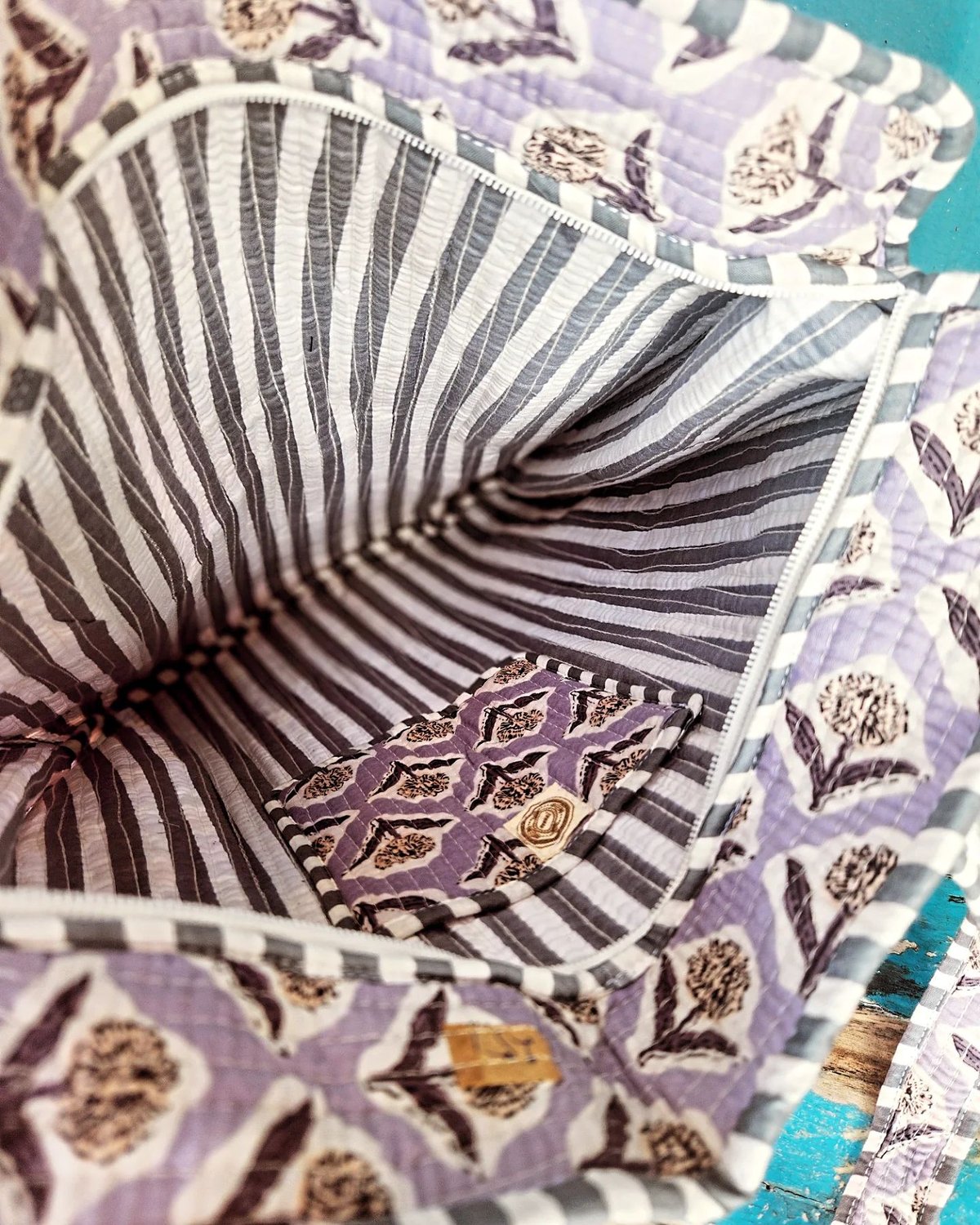 muiオリジナル】ブロックプリントキルトトートバッグ | Ethnic Life mui