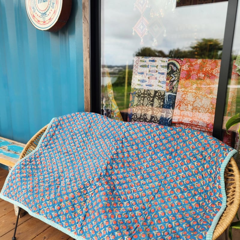 ブロックプリントふかふかキルト | Ethnic Life mui ブロックプリントふかふかキルト | Ethnic Life mui
