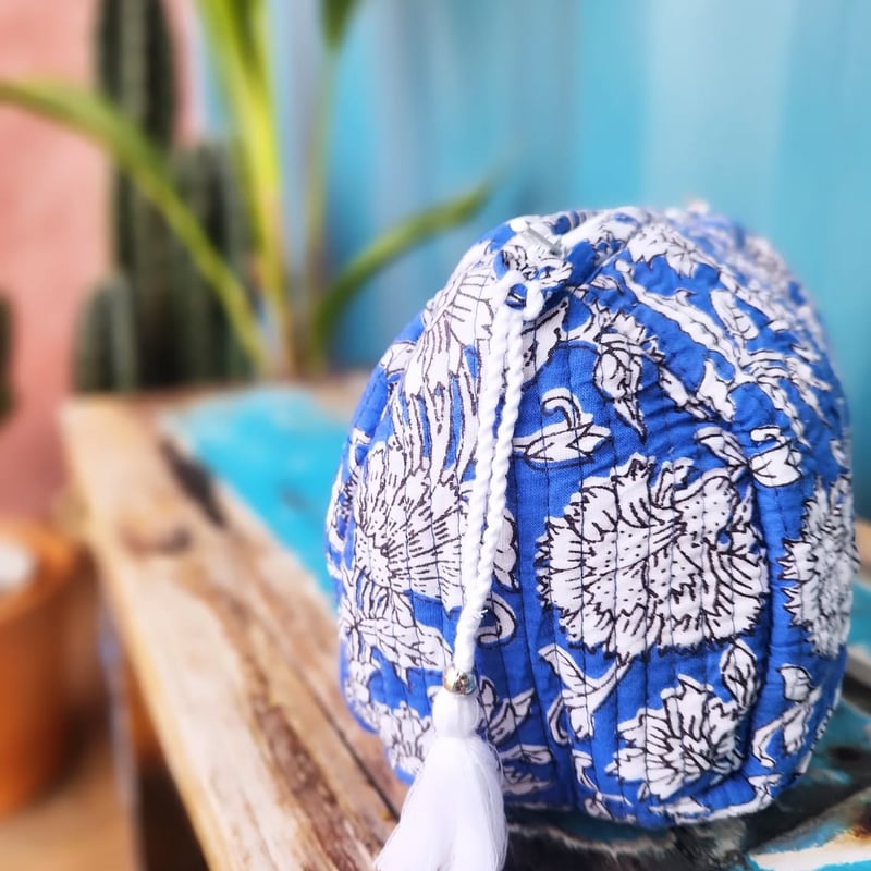 ブロックプリントポーチ | Ethnic Life mui