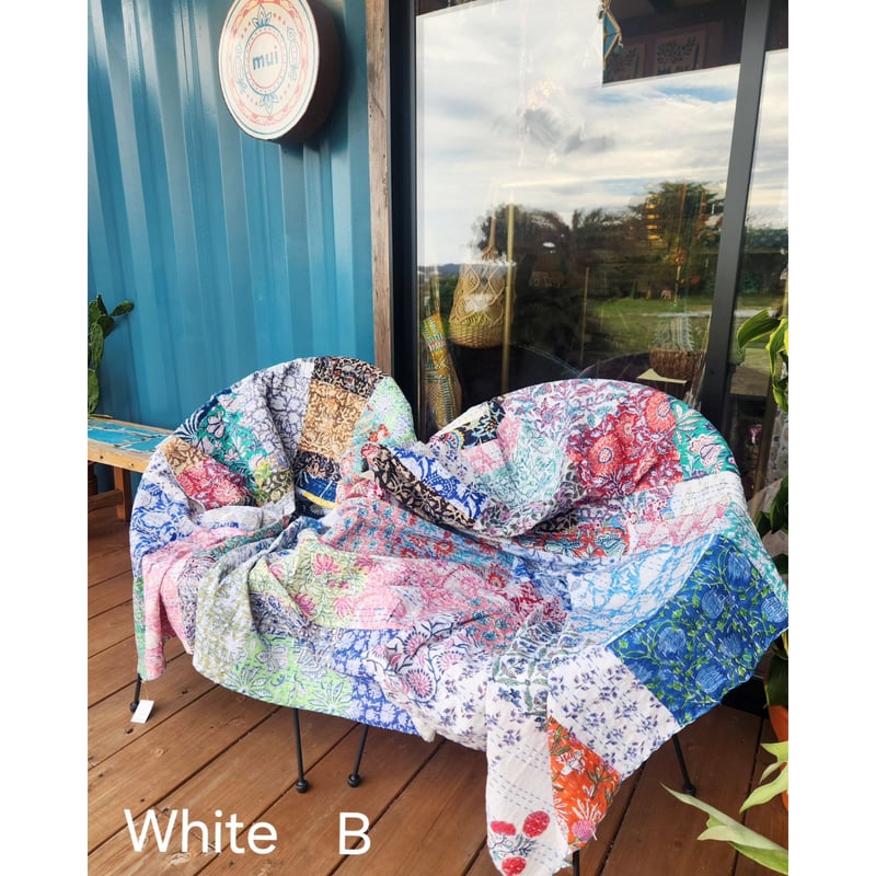 ブロックプリントパッチワークキルト | Ethnic Life mui ブロックプリントパッチワークキルト | Ethnic Life mui