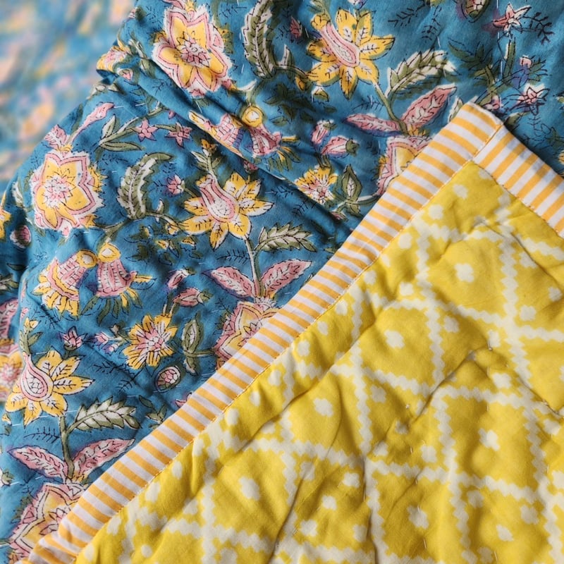 ブロックプリントふかふかキルト | Ethnic Life mui