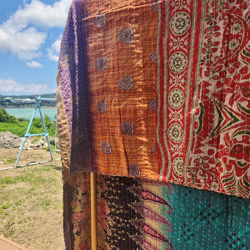 アンティークサリーパッチワークキルト（リバーシブル） | Ethnic Life mui