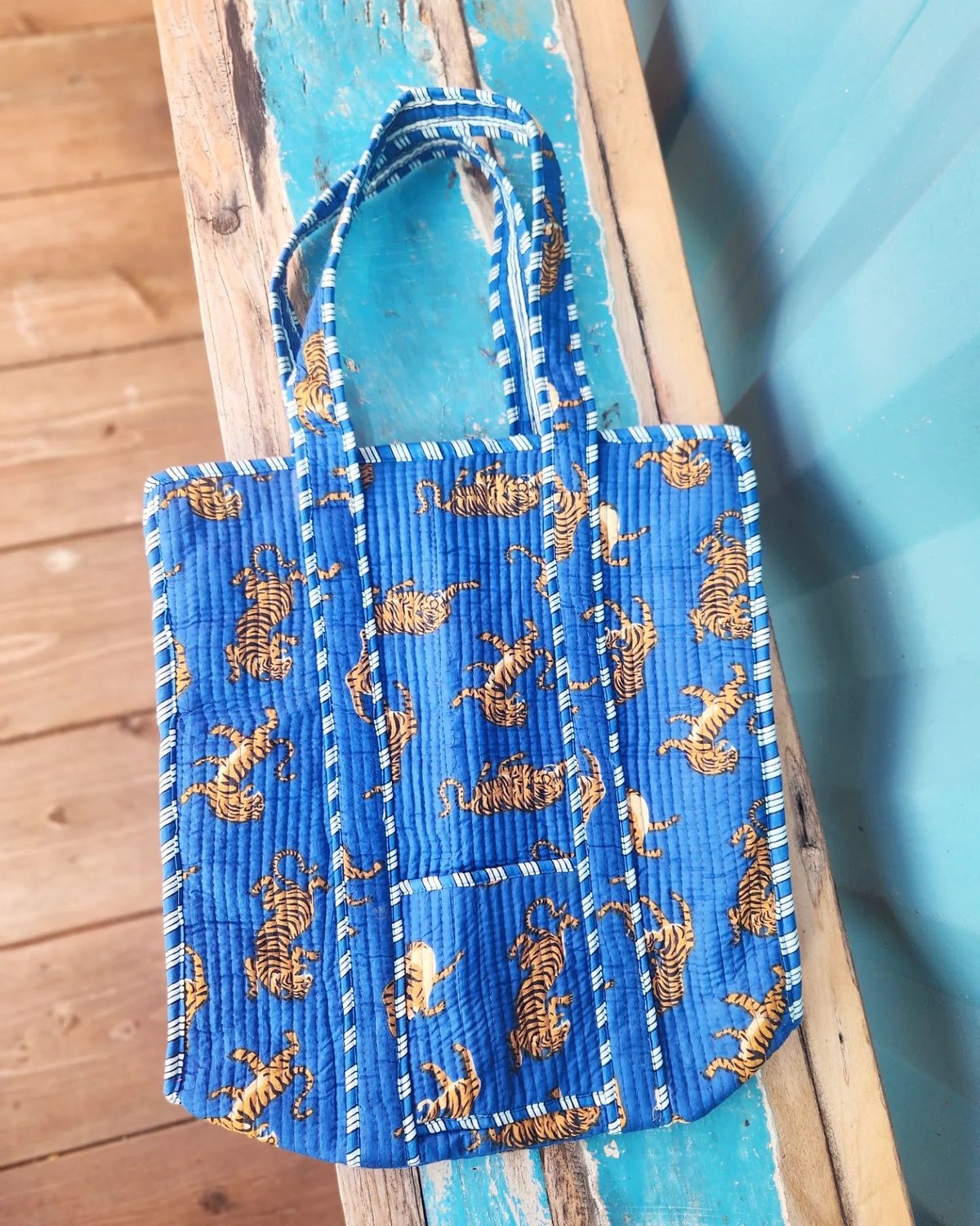 muiオリジナル】ブロックプリントキルトトートバッグ | Ethnic