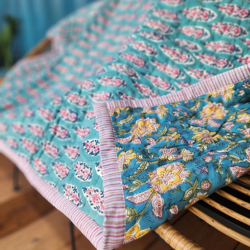 ブロックプリントふかふかキルト | Ethnic Life mui