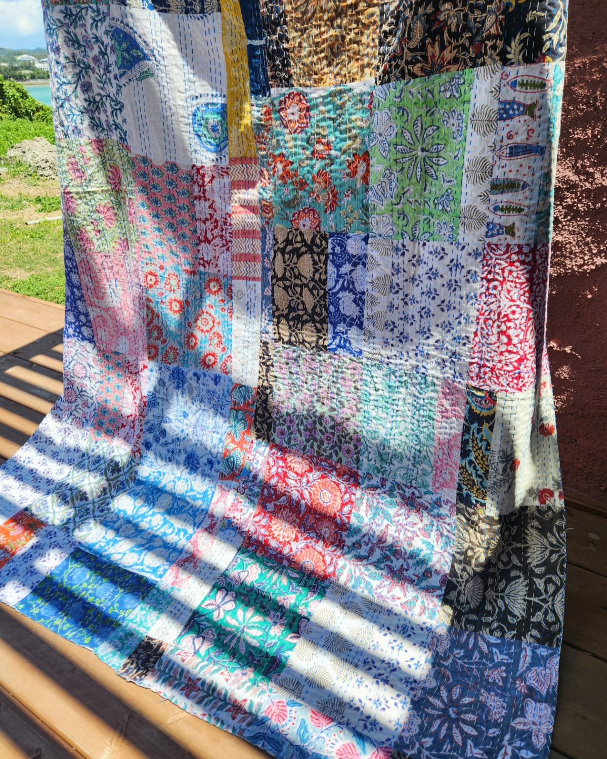 ブロックプリントパッチワークキルト | Ethnic Life mui ブロックプリントパッチワークキルト | Ethnic Life mui