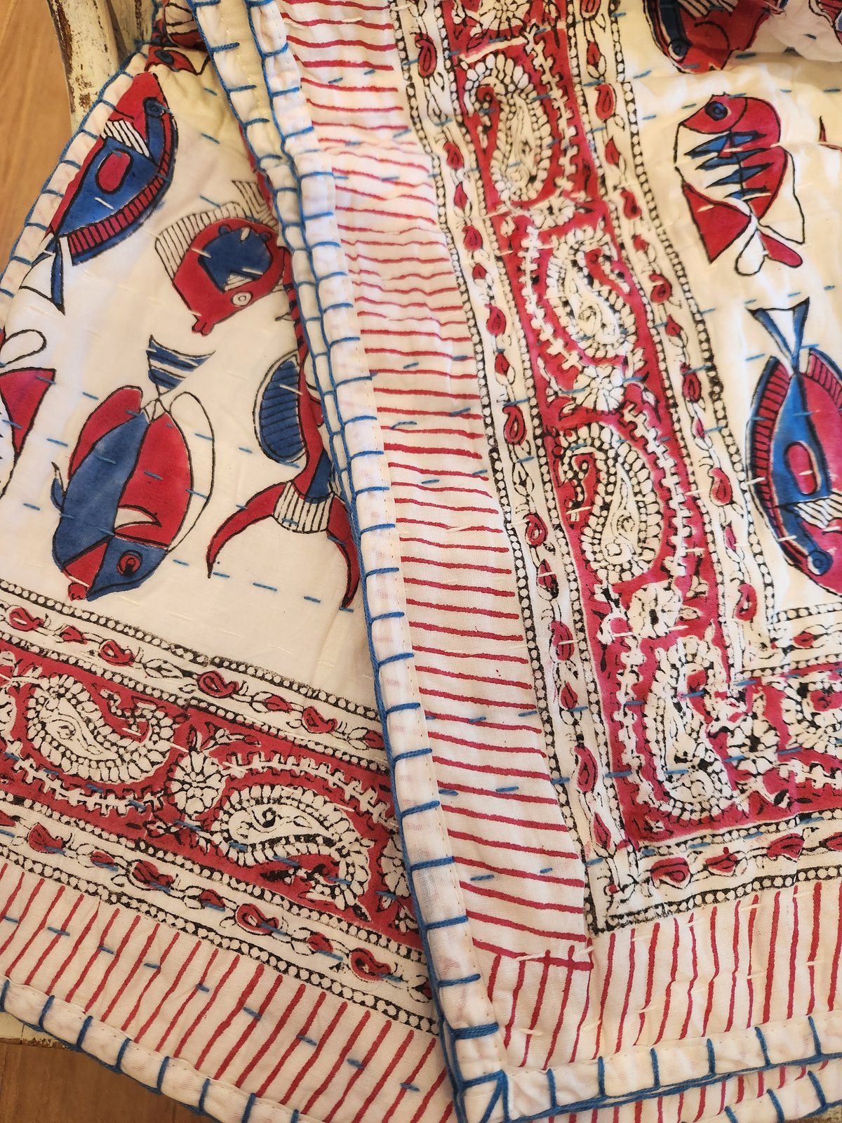 ブロックプリントキルト（お魚柄） | Ethnic Life mui