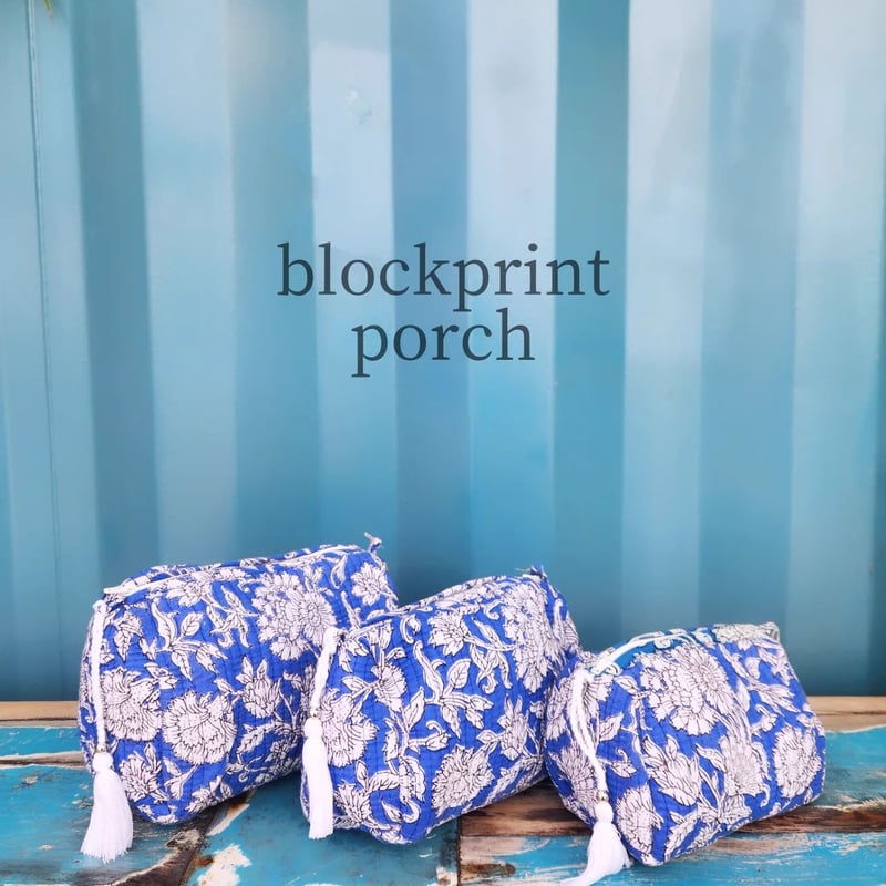 ブロックプリントポーチ | Ethnic Life mui