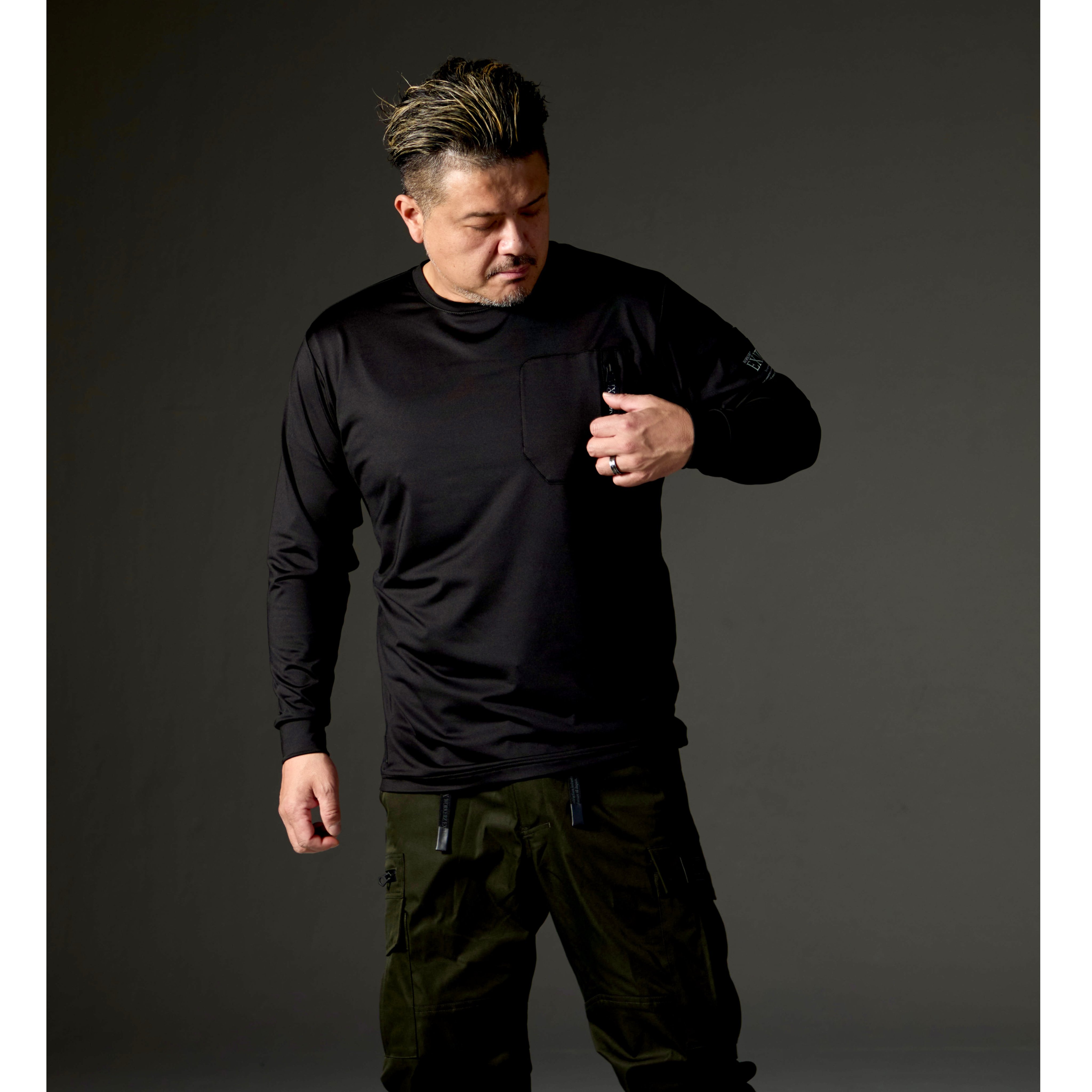 EXIT-13 長袖シャツ EXIT Long Sleeve T-Shirt【BLACK】 | WORKERZ EXIT