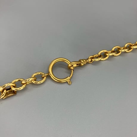 CHANEL (シャネル) ヴィンテージ カラーストーン グリポア フラワー ロングチェーン ネックレス
