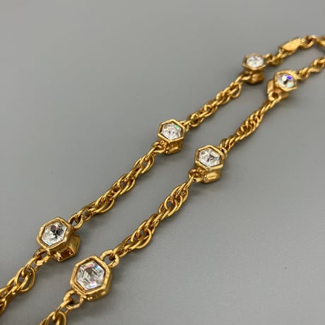 CHANEL (シャネル) ヴィンテージ ココマーク ラインストーン ネックレス