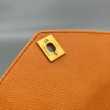 CHANEL (シャネル) ヴィンテージ マトラッセ キャビアスキン ターンロック ココマーク ハンドバッグ