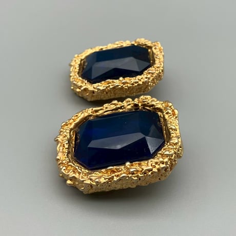 CHANEL (シャネル) ヴィンテージ カラーストーン グリポア 超大振り イヤリング