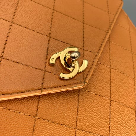 CHANEL (シャネル) ヴィンテージ マトラッセ キャビアスキン ターンロック ココマーク ハンドバッグ