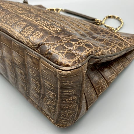 CHANEL (シャネル) ヴィンテージ クロコダイル ココマーク ショルダーバッグ