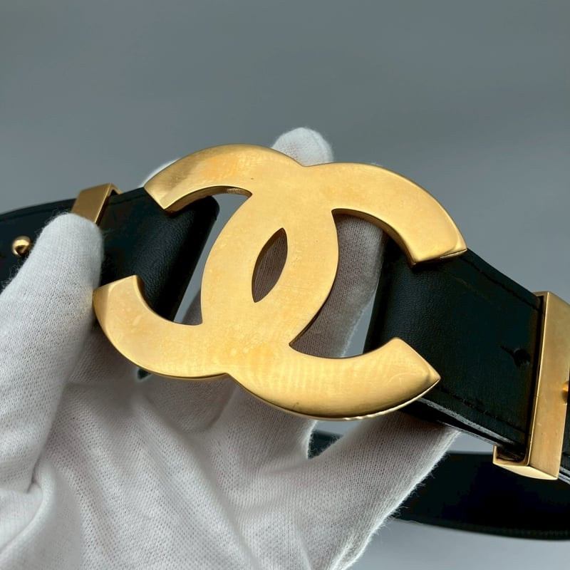シャネル CHANEL ベルト レザー ココマーク Bigココマーク レア物 シャネル CHANEL ベルト レザー ココマーク Bigココマーク レア物