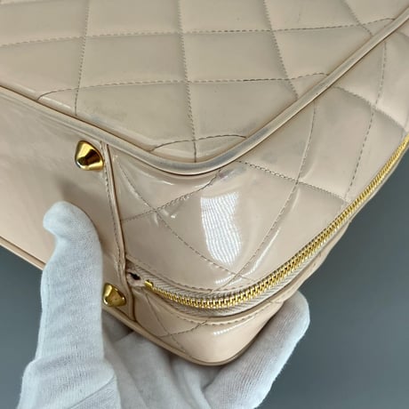 CHANEL (シャネル) ヴィンテージ パテントレザー エナメル バニティ ショルダーバッグ ハンドバッグ