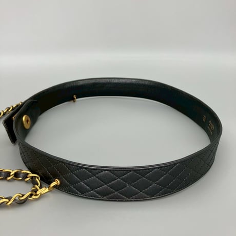 CHANEL (シャネル) ヴィンテージ マトラッセ ココマーク ターンロック チェーン ベルト