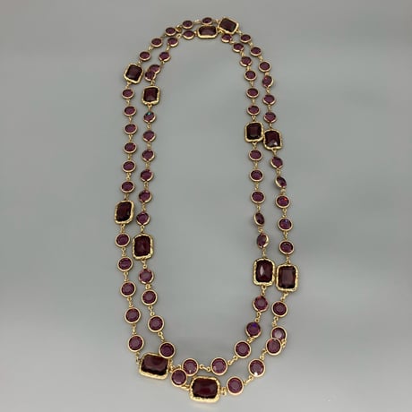 CHANEL (シャネル) ヴィンテージ ラインストーン ロングチェーン ネックレス