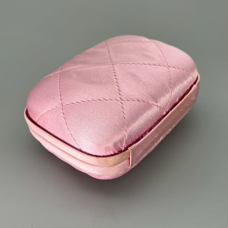 CHANEL (シャネル) ヴィンテージ サテン マトラッセ ピンク ミニポーチ ハンドバッグ
