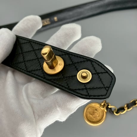 CHANEL (シャネル) ヴィンテージ マトラッセ ココマーク ターンロック チェーン ベルト