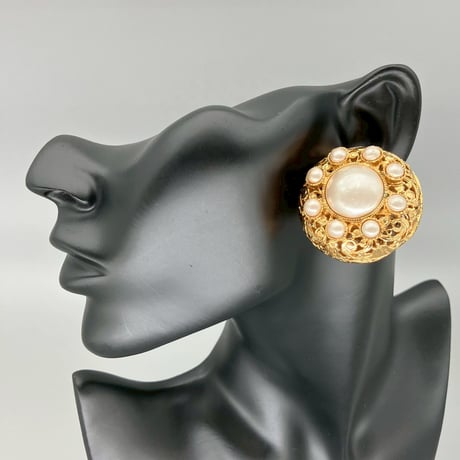 CHANEL (シャネル) ヴィンテージ パール ラウンド イヤリング