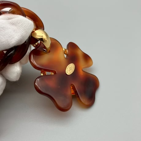 CHANEL (シャネル) ヴィンテージ べっ甲 クローバー ココマーク ハート ネックレス