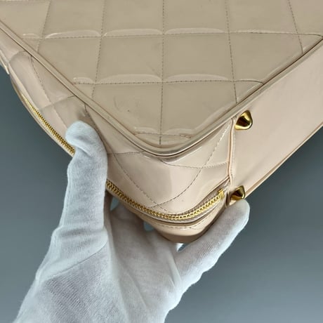 CHANEL (シャネル) ヴィンテージ パテントレザー エナメル バニティ ショルダーバッグ ハンドバッグ