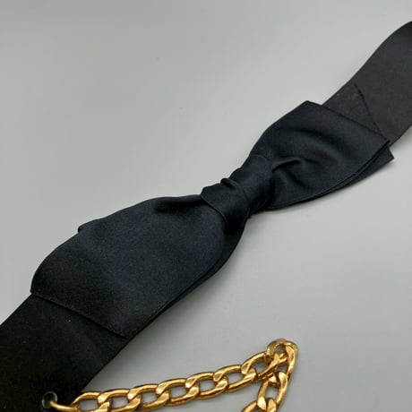 CHANEL (シャネル) ヴィンテージ リボン サテン チェーン ベルト