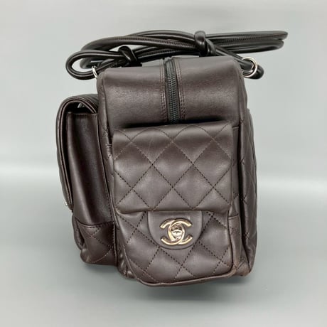 CHANEL (シャネル) ヴィンテージ マトラッセ カンボンライン ココマーク マルチポケット ハンドバッグ