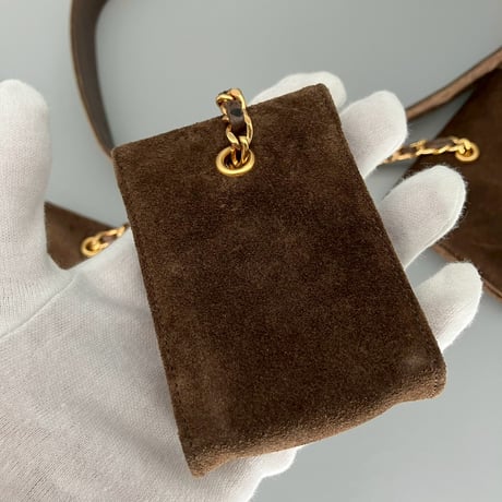 CHANEL (シャネル) ヴィンテージ スエード マルチポーチ ココマーク ベルト