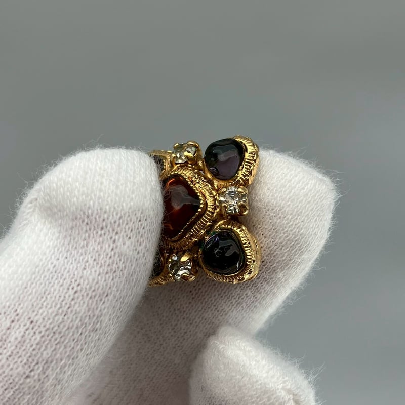 CHANEL (シャネル) ヴィンテージ カラーストーン グリポア ライン