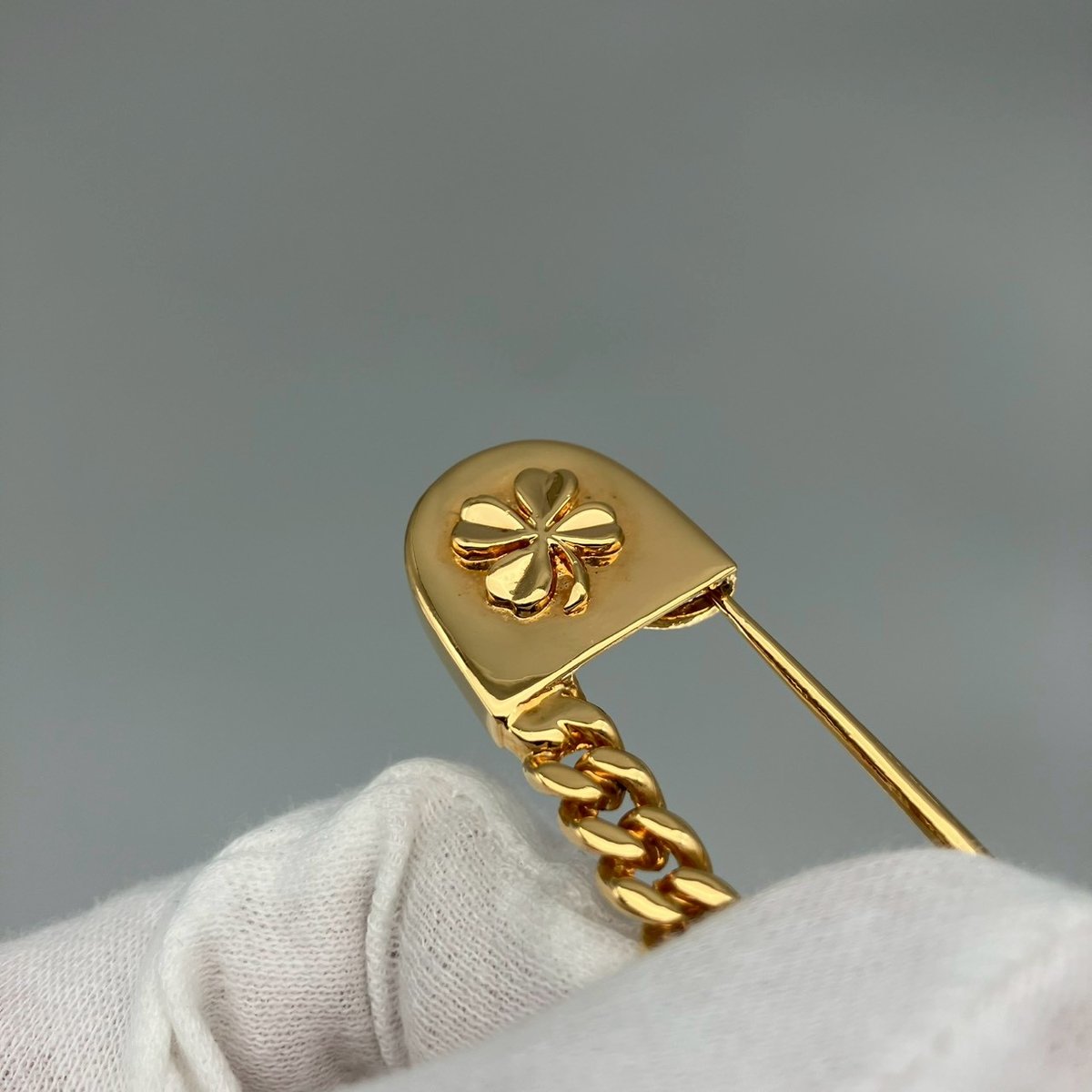 CHANEL (シャネル) ヴィンテージ 安全ピン クローバー ブローチ