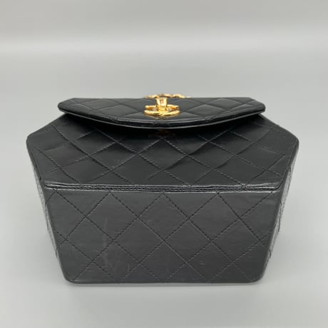 CHANEL (シャネル) ヴィンテージ ミニマトラッセ ターンロック ココマーク ダブルチェーン ショルダーバッグ