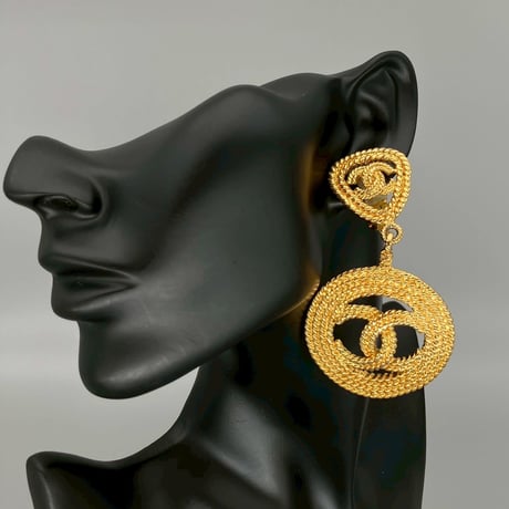 CHANEL (シャネル) ヴィンテージ デカココ ココマーク スイング ラウンド イヤリング