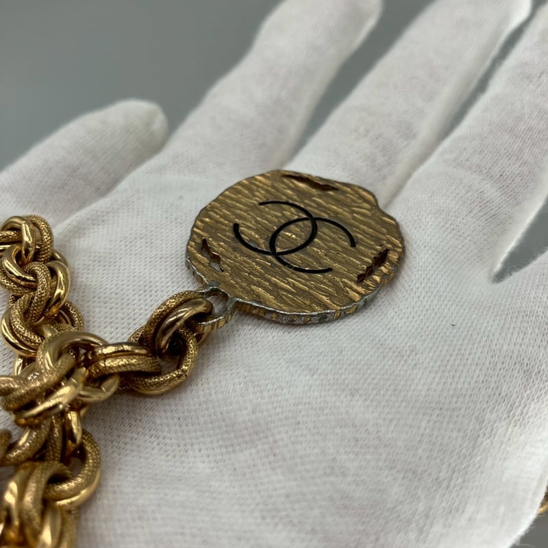 CHANEL ヴィンテージ ココマーク チェーンベルト CHANEL (シャネル) ヴィンテージ 4連チェーン ココマーク チェーン