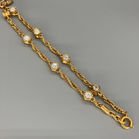 CHANEL (シャネル) ヴィンテージ ココマーク ラインストーン ネックレス