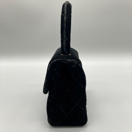CHANEL (シャネル) ヴィンテージ 親子バッグ マトラッセ ベロア ベルベット ターンロック ミニハンドバッグ