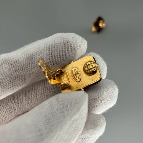 CHANEL (シャネル) ヴィンテージ カラーストーン グリポア ココマーク イヤリング
