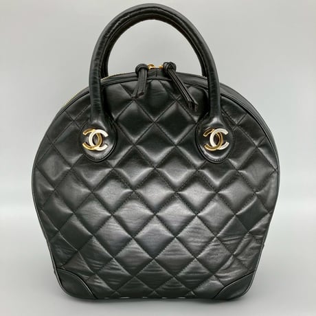 CHANEL (シャネル) ヴィンテージ パリ限定 マトラッセ ココマーク ラムスキン ハンドバッグ
