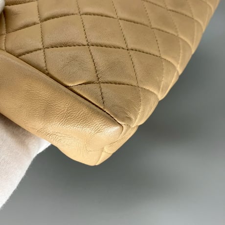 CHANEL (シャネル) ヴィンテージ マトラッセ ココマーク プッシュロック ベージュ ミニショルダーバッグ