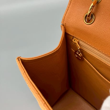 CHANEL (シャネル) ヴィンテージ マトラッセ キャビアスキン ターンロック ココマーク ハンドバッグ