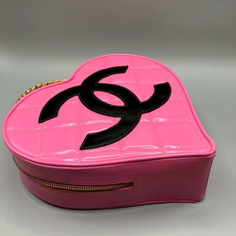 CHANEL (シャネル) ヴィンテージ バービーコレクション ココマーク パテントレザー ハート バニティ ハンドバッグ